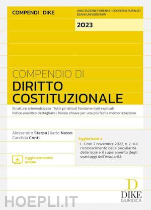 sterpa alessandro; nasso ilario; conti candida - compendio di diritto costituzionale