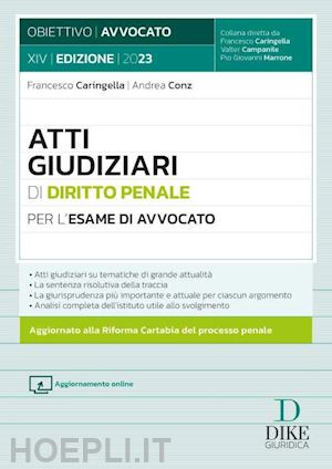 caringella francesco; conz andrea - atti giudiziari di diritto penale per l'esame di avvocato