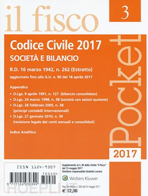 aa.vv. - codice civile 2017 - societa' e bilancio