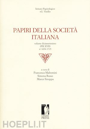 maltomini f. (curatore); russo s. (curatore); stroppa m. (curatore) - papiri della societa' italiana. vol. 17