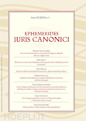 - ephemerides iuris canonici (2013). vol. 1