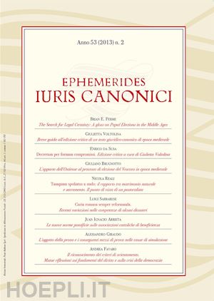  - ephemerides iuris canonici (2013). vol. 2