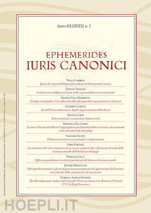  - ephemerides iuris canonici (2022). vol. 1