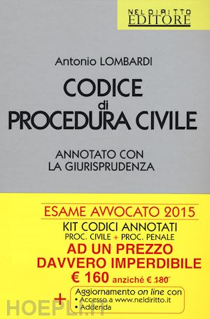 lombardi antonio - codice di procedura civile e codice di procedura penale