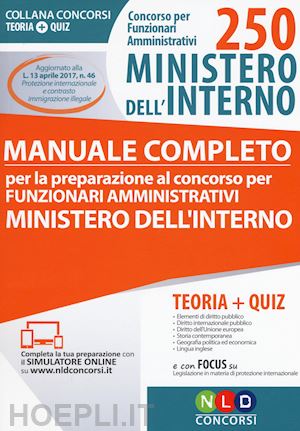  - concorso per 250 funzionari amministrativi - ministero dell'interno