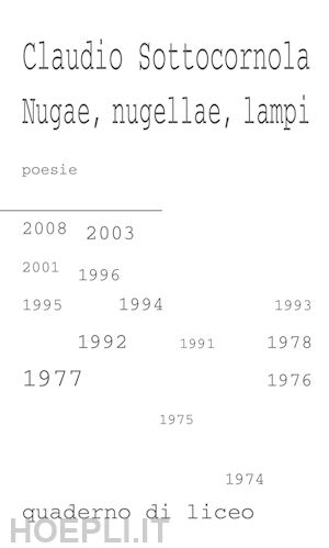 sottocornola claudio - nugae, nugellae, lampi. quaderno di liceo