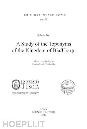 dan roberto - a study of toponyms of the kingdom of bia/urartu
