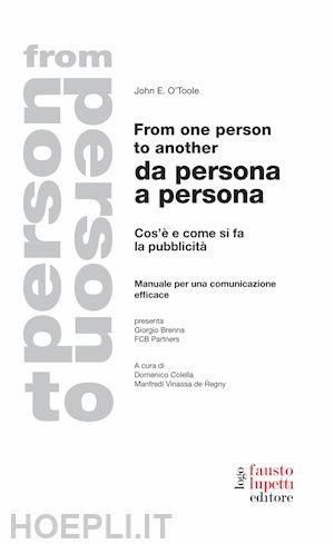o'toole john edwin - da persona a persona / from one person to another