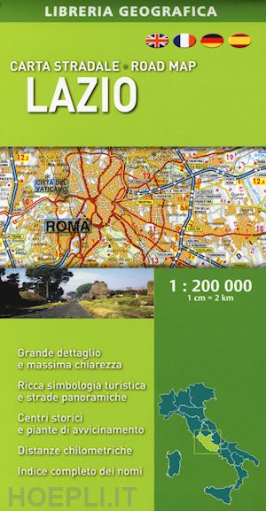 Lazio Carta Stradale 17 Vv Cartina Geografica Libreria Geografica 05 17 Hoepli It