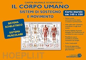 aa.vv. - corpo umano. sistema scheletrico e muscolare. carta murale scientifica. ediz. a