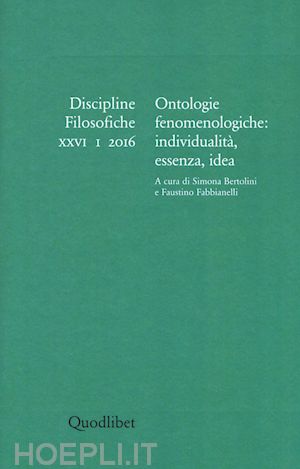 bertolini s. (curatore); fabbianelli f. (curatore) - discipline filosofiche (2016). vol. 1