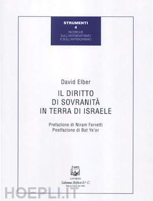 elber david - il diritto di sovranità in terra di israele