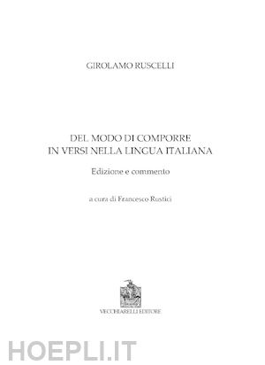 ruscelli girolamo - del modo di comporre versi nella lingua italiana