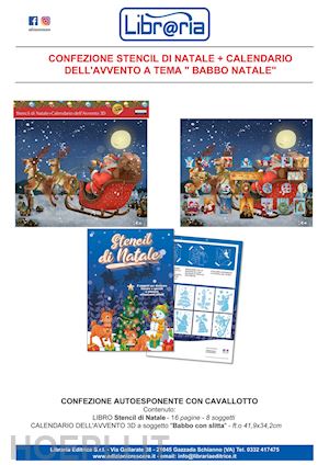 aa.vv. - stencil di natale. con calendario: dell'avvento 3d a tema babbo natale