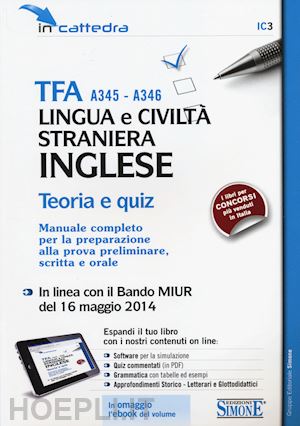 aa.vv. - tfa - lingua e civilta' straniera inglese - classi a345, a346 - teoria e quiz