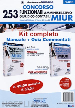 aa.vv. - 253 funzionari ammnistrativo-giuridico-contabili miur - kit manuale+quiz