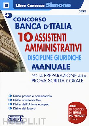  - concorso banca d'italia - 10 assistenti amministrativi - discipline giuridiche