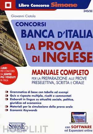 ciotola giovanni - concorsi banca d'italia - la prova di inglese - manuale completo