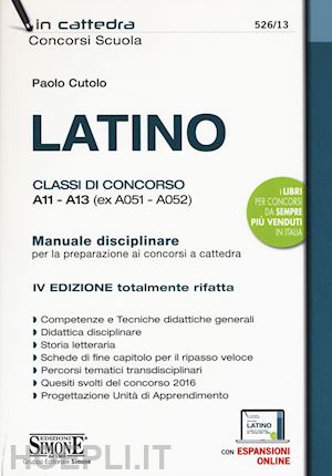 cutolo paolo - latino - manuale disciplinare - classi a11, a13 (ex a051, a052)