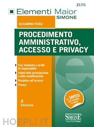pedaci alessandra - procedimento amministrativo, accesso e privacy
