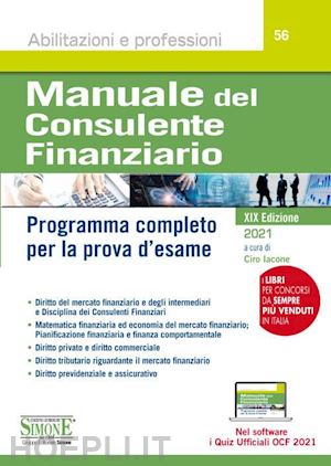 iacone c.(curatore) - manuale del consulente finanziario
