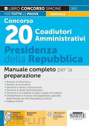  - concorso 20 coadiutori amministrativi - presidenza della repubblica