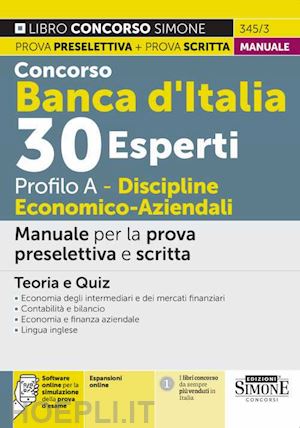 aa.vv. - concorso banca italia - 30 esperti profilo a
