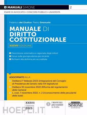 del giudice federico; emanuele pietro - manuale di diritto costituzionale