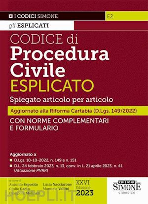 esposito; gaeta; molinari; nacciarone; vallini - codice di procedura civile - esplicato