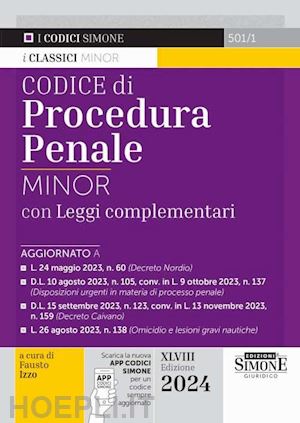 izzo f. (curatore) - codice di procedura penale - minor
