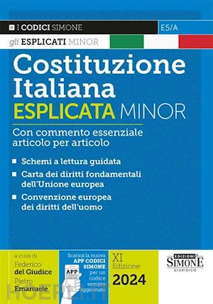 del giudice f. (curatore); emanuele p. (curatore) - costituzione italiana esplicata - minor