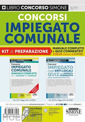 aa.vv. - concorsi impiegato comunale. kit di preparazione. manuale completo+quiz commenta