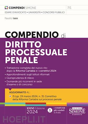 izzo fausto - compendio di diritto processuale penale