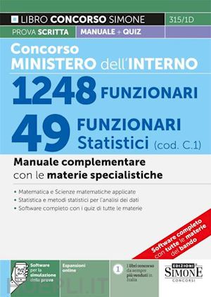 aa.vv. - concorso ministero dell'interno - 49 funzionari statistici (cod. c.1)