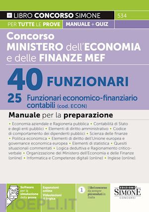 aa.vv. - concorso ministero dell'economia e delle finanze mef