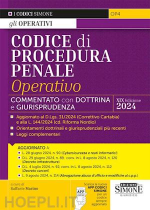 marino raffaele (curatore) - codice di procedura penale operativo - commentato con dottrina e giurisprudenza