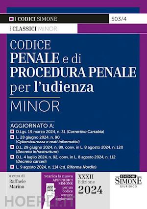 marino raffaele (curatore) - codice penale e di procedura penale per l'udienza - minor