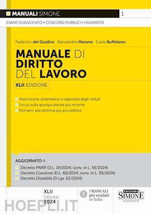 del giudice federico; marano alessandra; buffolano carla - manuale di diritto del lavoro