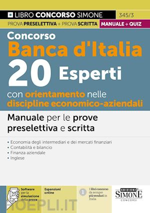 aa.vv. - concorso banca d'italia - 20 esperti con orientamento nelle discipline