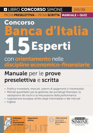 aa.vv. - concorso banca d'italia - 15 esperti con orientamento nelle discipline economico