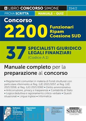 aa.vv. - concorso 2200 funzionari ripam coesione sud - 37 specialisti giuridico legali