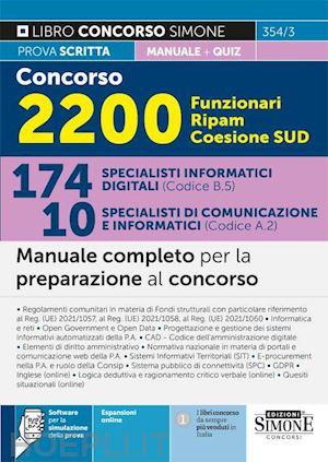 aa.vv. - concorso 2200 funzionari ripam coesione sud. 174 specialisti informatici digital