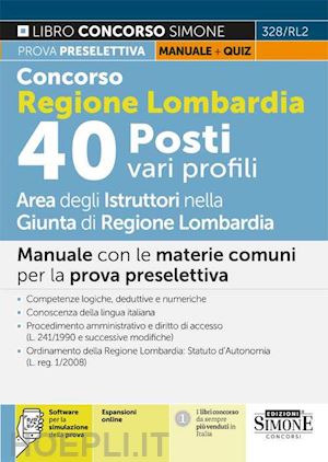 aa.vv. - concorso regione lombardia - 40 posti vari profili - area degli istruttori