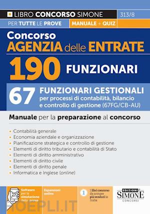 aa.vv. - concorso agenzia delle entrate - 190 funzionari - 67 funzionari gestionali per