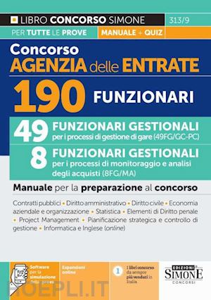 aa.vv. - concorso agenzia delle entrate - 190 funzionari per i processi di gestione gare