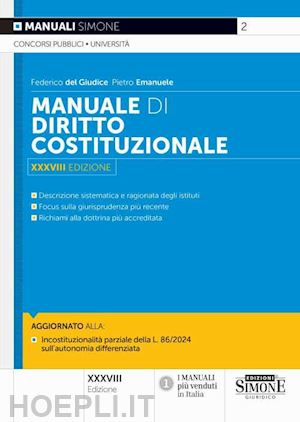 del giudice federico; emanuele pietro - manuale di diritto costituzionale