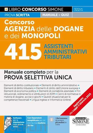 aa.vv. - concorso agenzia dogane e monopoli. 415 assistenti amministrativi tributari. man