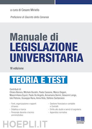 miriello c. (curatore) - manuale di legislazione universitaria - teoria e test