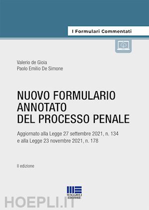 de simone paolo emilio; donato elisabetta - nuovo formulario annotato del processo penale