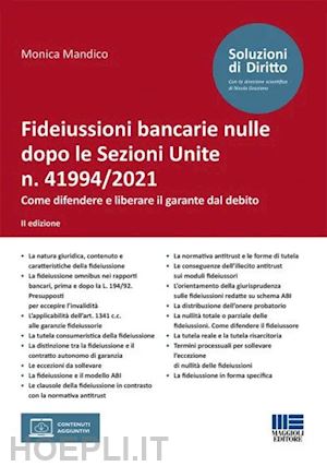 mandico monica - fideiussioni bancarie nulle dopo le sezioni unite n. 41994/2021